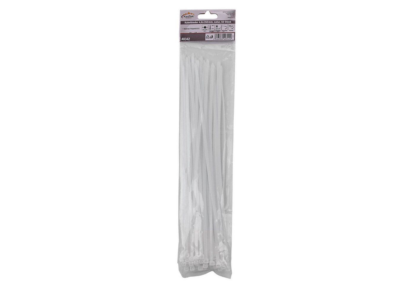 KesTek Kabelbinder Kabelbinder 4,8x350mm, Natur (50-St) von KesTek