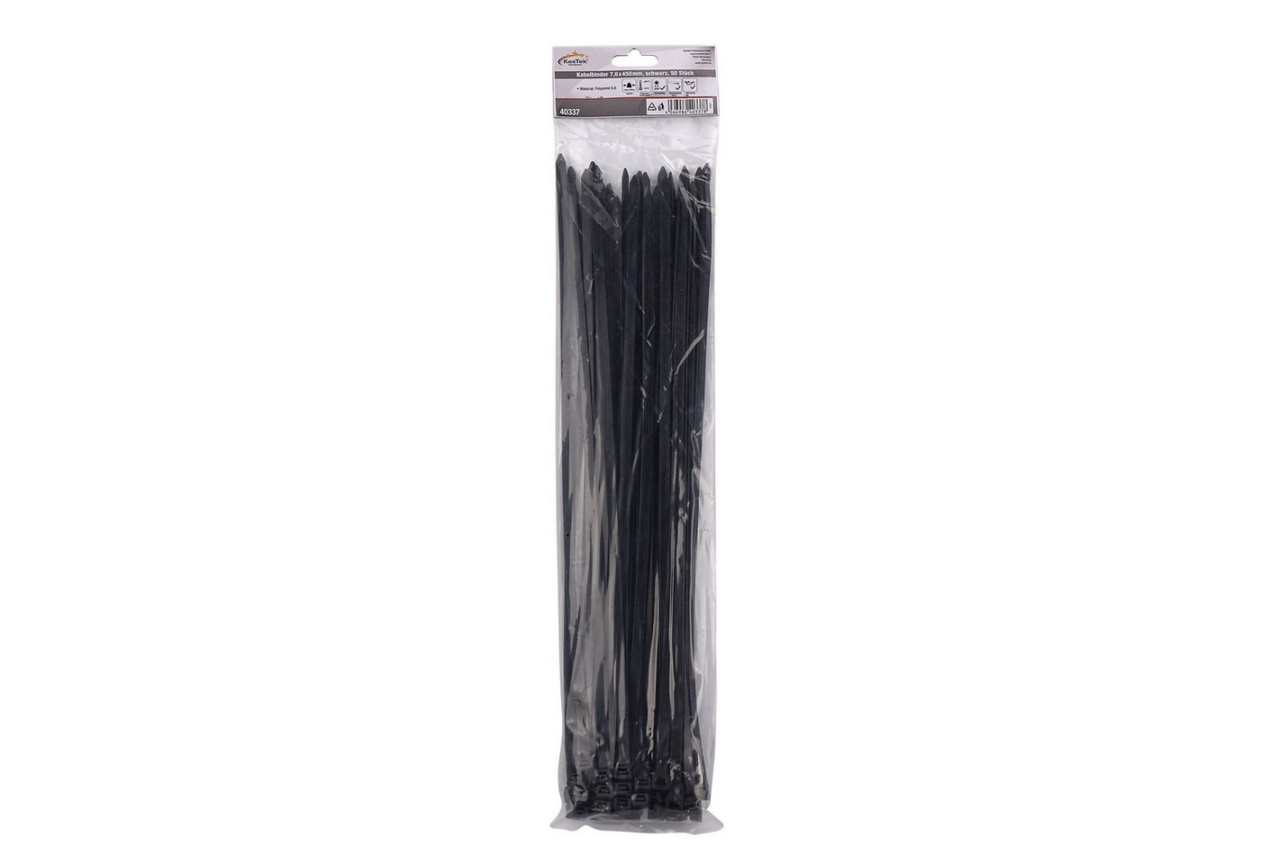 KesTek Kabelbinder Kabelbinder 7,6x450mm, schwarz (50-St) von KesTek