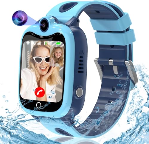 4G Smartwatch Kinder mit GPS und Telefon, Wasserdicht Smart Watch GPS Uhr Kinder Smartwatch mit Videoanruf Anruffunktion IP68 SOS Voice Chat Wecker Schulmodus, Geschenk für Jungen Mädchen Student 4G Smartwatch Kinder mit GPS und Telefon, Wasserdicht Smart Watch GPS Uhr Kinder Smartwatch mit Videoanruf Anruffunktion IP68 SOS Voice Chat Wecker Schulmodus, Geschenk für Jungen Mädchen Student von Kesasohe