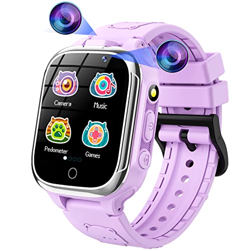 Kesasohe Kinder Smartwatch mit 24 Spielen und 2 Kameras, Video Musik Player, 1,54 Smartwatch Kinder mit Kalorien-Yas, Schrittzähler, Taschenlampe, Wecker, Geburtstagsgeschenke für Jungen und Mädchen von Kesasohe