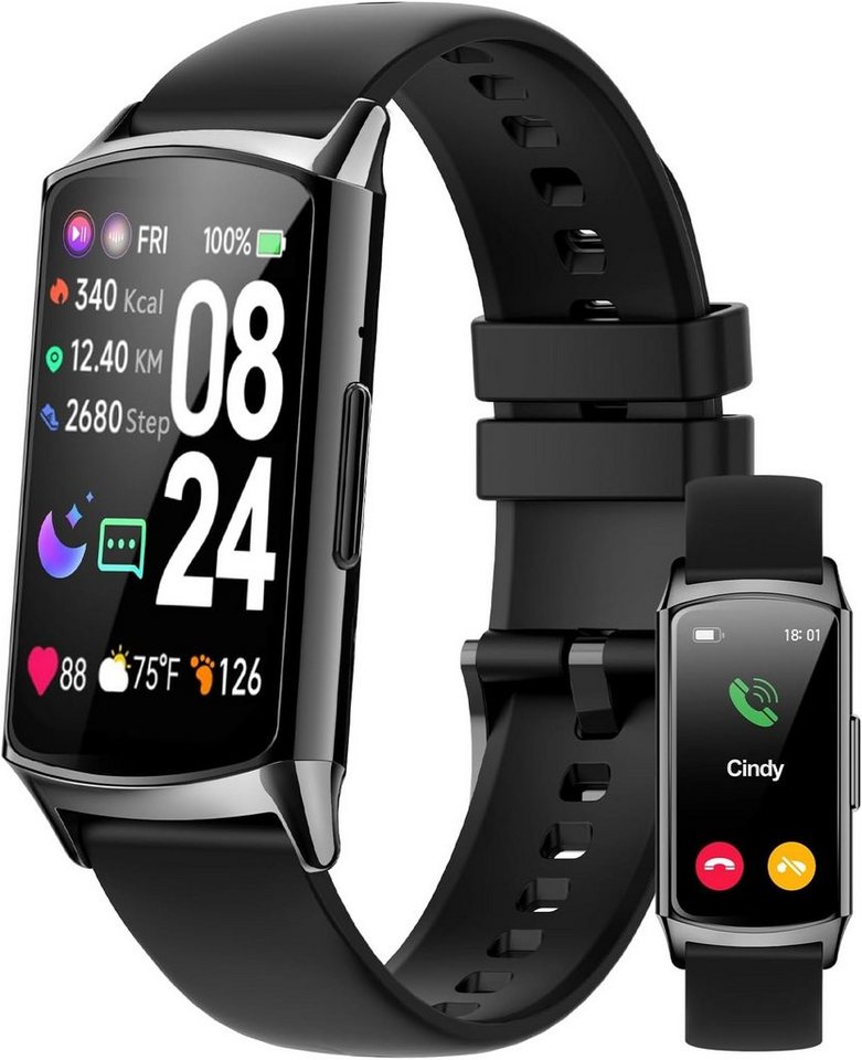Kesasohe Smartwatch (1,58 Zoll, Android, iOS), mit Telefonfunktion 124+ Sportmodi Benachrichtigung IP68 Wasserdicht von Kesasohe