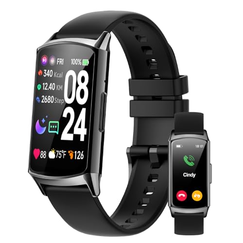 Smartwatch Damen Herren, Fitnessuhr Tracker mit Telefonfunktion 124+ Sportmodi Benachrichtigung IP68 Wasserdicht Blutdruckmessung SpO2 Herzfrequenz Schlafmonitor, Armbanduhr 1.58 Rund für Android IOS von Kesasohe