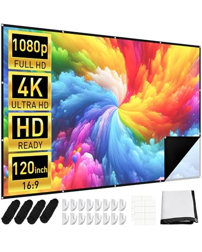 Leinwand Beamer 120 Zoll, KESCRON 16:9 HD Projektor Leinwand Projector Screen Faltbare und Tragbare Anti-Falten Beamerleinwand Outdoor Leinwand Beamer 120 Zoll, KESCRON 16:9 HD Projektor Leinwand Projector Screen Faltbare und Tragbare Anti-Falten Beamerleinwand Outdoor von Kescron