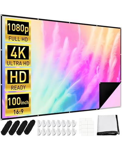 Leinwand Beamer 100 Zoll, KESCRON 16:9 HD Projektor Leinwand Projector Screen Faltbare und Tragbare Anti-Falten Beamerleinwand Outdoor Movie Projektionsleinwand Projektion Indoor für Heimkino Leinwand Beamer 100 Zoll, KESCRON 16:9 HD Projektor Leinwand Projector Screen Faltbare und Tragbare Anti-Falten Beamerleinwand Outdoor Movie Projektionsleinwand Projektion Indoor für Heimkino von Kescron