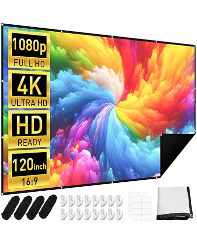Leinwand Beamer 120 Zoll, KESCRON 16:9 HD Projektor Leinwand Projector Screen Faltbare und Tragbare Anti-Falten Beamerleinwand Outdoor Leinwand Beamer 120 Zoll, KESCRON 16:9 HD Projektor Leinwand Projector Screen Faltbare und Tragbare Anti-Falten Beamerleinwand Outdoor von Kescron