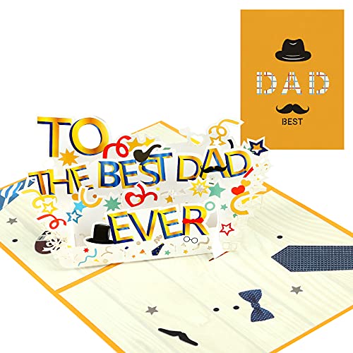 Kesote Vatertagsgeschenke für Papa Vatertagsgeschenk Vatertag Geschenke Geburtstagskarte Geschenk Glückwunschkarte Pop Up Vatertagskarte 3D Grußkarte Dankeskarte Geburtstag Karten TO THE BEST DAD EVER von Kesote