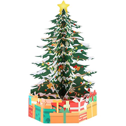 Kesote Weihnachtskarten mit Umschlag Pop Up Karten Weihnachten 3D Glückwunschkarte Klein Weihnachtsbaum Grußkarte von Kesote