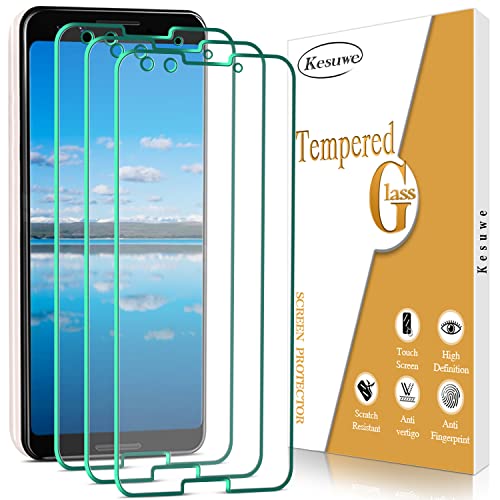 Kesuwe [3 Stück] Schutzfolie für Google Pixel 3, Anti-Kratzen, Anti-Fingerprint und blasenfrei, 9H Härte Panzer Schutz Glas, HD Displayschutz Folie, Hülle Freundllich von Kesuwe