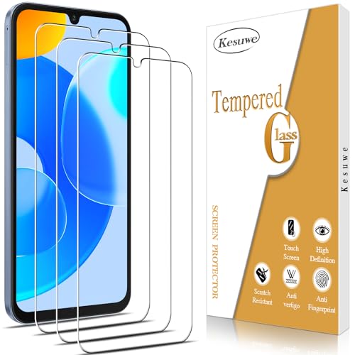 Kesuwe [3 Stück] Schutzfolie für Samsung Galaxy A25 5G, Anti-Kratzen, 9H Härte, Ultrabeständig, Anti-Bläschen, HD Displayschutzfolie, 0.33mm Ultra Transparent, Fall-freundlich von Kesuwe