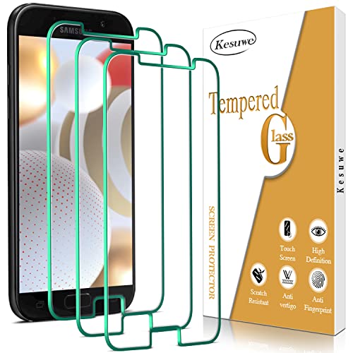 Kesuwe [3 Stück] Schutzfolie für Samsung Galaxy A5 2017, Anti-Kratzen, Anti-Fingerprint und blasenfrei, 9H Härte Panzer Schutz Glas, HD Displayschutz Folie, Hülle Freundllich, Einfache Installation von Kesuwe