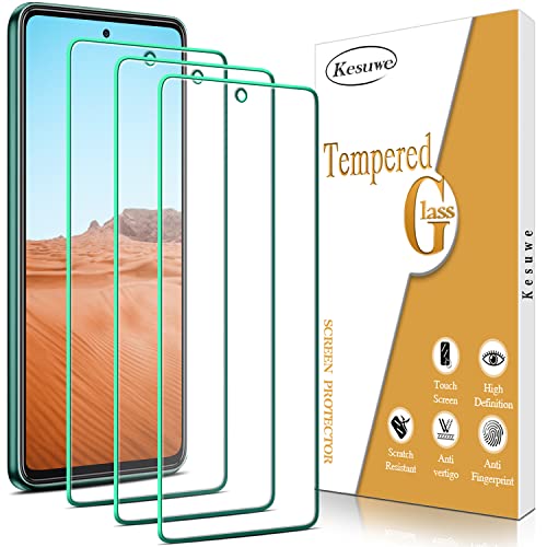 Kesuwe [3 Stück] Schutzfolie für Samsung Galaxy A52, Galaxy A52 5G, Anti-Kratzen, Anti-Fingerprint und blasenfrei, 9H Härte Panzer Schutz Glas, Hülle Freundllich, Einfache Installation von Kesuwe