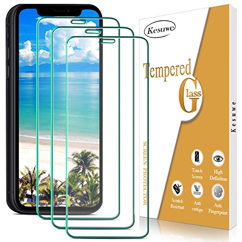 Kesuwe [3 Stück] Schutzfolie für iPhone 11, iPhone XR, Anti-Kratzen, 9H Härte, Ultrabeständig, Anti-Bläschen, HD Displayschutzfolie, 0.33mm Ultra-klar von Kesuwe