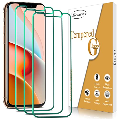 Kesuwe [3 Stück] Schutzfolie für iPhone 11 Pro, iPhone XS, iPhone X, Anti-Kratzen, 9H Härte, Ultrabeständig, Anti-Bläschen, HD Displayschutzfolie, 0.33mm Ultra-klar von Kesuwe