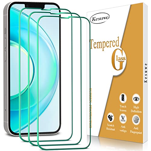 Kesuwe [3 Stück] Schutzfolie für iPhone 13, iPhone 13 Pro, Anti-Kratzen, 9H Härte, Ultrabeständig, Anti-Bläschen, HD Displayschutzfolie, 0.33mm Ultra-klar von Kesuwe