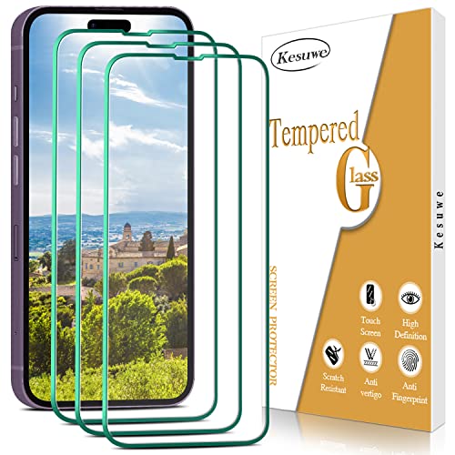 Kesuwe [3 Stück] Schutzfolie für iPhone 14 Pro, Anti-Kratzen, Anti-Bläschen, Ultrabeständig, 9H Härte HD Displayschutzfolie, 0.33mm Ultra-klar von Kesuwe