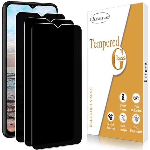 Kesuwe [3 Stück] Sichtschutz Schutzfolie für Samsung Galaxy A12, 9H Härte Sichtschutzfolie, Anti-Spy, Anti-Kratzen, Ultrabeständig, Anti-Bläschen, 0.33mm Ultra-klar von Kesuwe