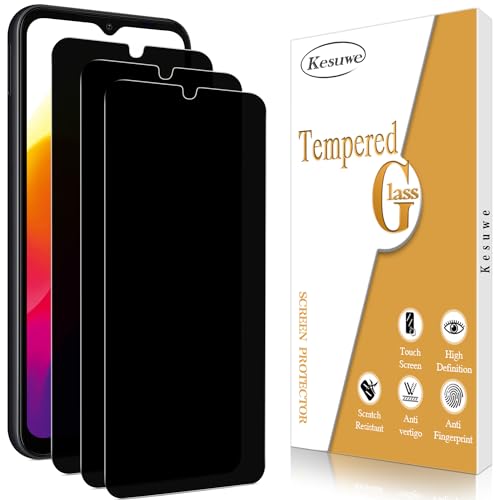 Kesuwe [3 Stück] Sichtschutz Schutzfolie für Samsung Galaxy A14 5G, 9H Härte Sichtschutzfolie, Anti-Spy, Anti-Kratzen, Ultrabeständig, Anti-Bläschen, HD Displayschutzfolie, 0.33mm Ultra-klar von Kesuwe