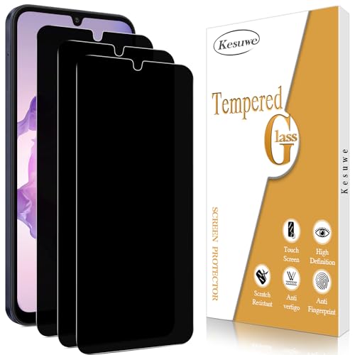 Kesuwe [3 Stück] Sichtschutz Schutzfolie für Samsung Galaxy A25 5G, Anti-Spy, Anti-Kratzen, 9H Härte, Ultrabeständig, Anti-Bläschen, HD Displayschutzfolie, 0.33mm Ultra-klar von Kesuwe