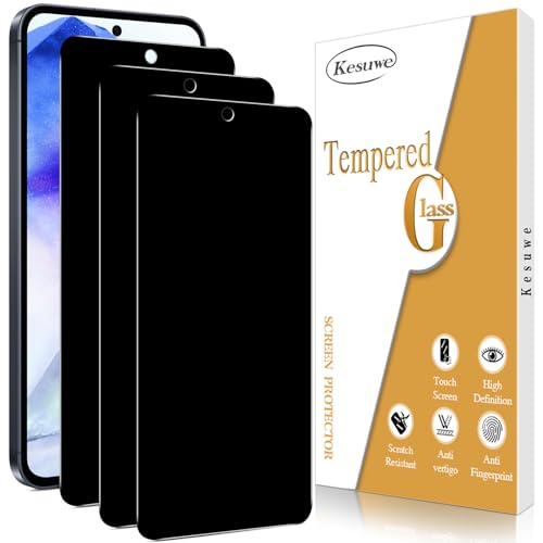 Kesuwe [3 Stück] Sichtschutz Schutzfolie für Samsung Galaxy A56 5G, Anti-Spy Schutzglas, 9H Härte, Anti-Kratzen, Anti-Peeping, Bläschenfrei, Stoßfest von Kesuwe