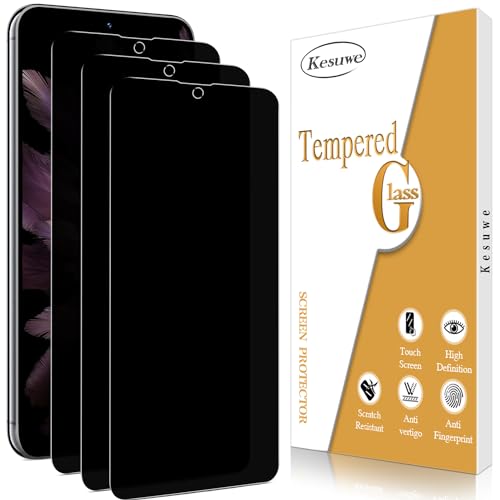 Kesuwe [3 Stück] Sichtschutz Schutzfolie für Samsung Galaxy S23 FE 5G, Galaxy A54 5G, Unterstützt keine Fingerabdruckerkennung, Anti-Spy, Anti-Kratzen, 9H Härte, Ultrabeständig, Anti-Bläschen von Kesuwe