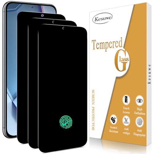 Kesuwe [3 Stück] Sichtschutz Schutzfolie für Samsung Galaxy S25, Anti-Spy Schutzglas, Fingerabdruck-ID Unterstützen, 9H Härte, Anti-Kratzen, Anti-Peeping, Bläschenfrei von Kesuwe