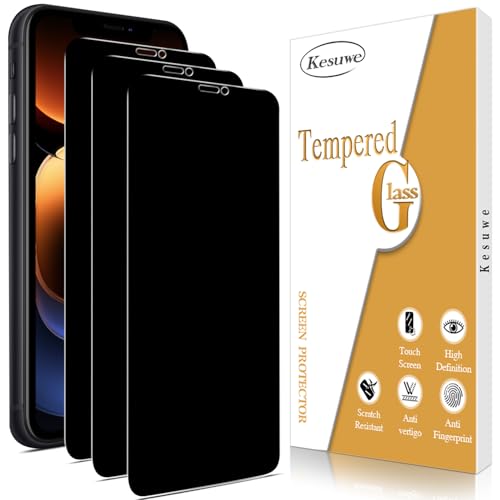 Kesuwe [3 Stück] Sichtschutz Schutzfolie für iPhone 11/XR, Anti-Spy Schutzglas, 9H Härte, Anti-Kratzen, Anti-Peeping, 9H Härte, Bläschenfrei, Stoßfest von Kesuwe