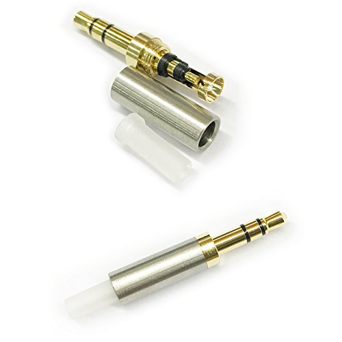 KetDirect 3-poliger 3,5-mm-Klinkenstecker für Kopfhörer Metall, Audio, Löten, Headset-Stecker, silberfarben, 2 Stück von KetDirect