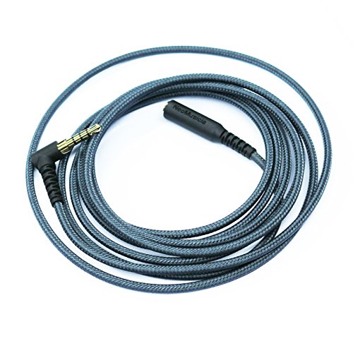 KetDirect 300 cm (9 ft) Rechter Winkel 4-polige 3,5 mm 1/8 Zoll-Stecker auf 4-poligen 3,5 mm 1/8 Zoll Buchse Stereo Audio-Kopfhörer-Kopfhörer-Verlängerungskabel -Adapter-Schnur-Tangle-Free Flechtlitzen von KetDirect