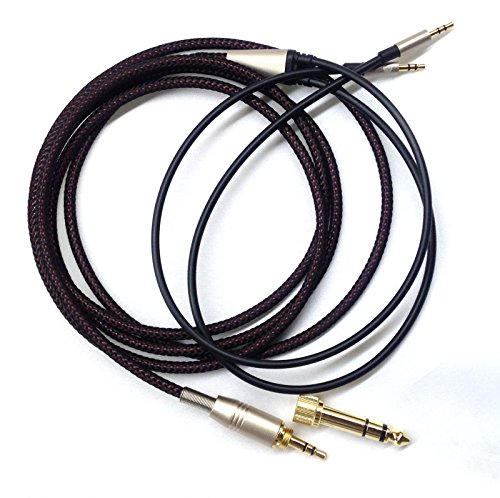 KetDirect Ersatzkabel für Hifiman HE400S / HE-400I / HE560 / HE-350 / HE1000 / HE1000 V2 Kopfhörer 3,5 mm Stecker & 6,35 mm Adapter auf 2 x 2,5 mm Klinkenstecker, Audio, HiFi, Schwarz, 2 m von KetDirect