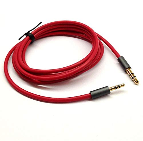 KetDirect Rot 1.5ft Gold überzogener Entwurf 3,5 mm Stecker auf 2,5 mm Stecker Auto-Zusatzaudiokabel Cord Kopfhörer-Anschlusskabel für Apple, Android Smartphone, Tablet und MP3-Player von KetDirect