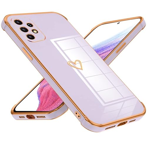 Keteen Handyhülle für Samsung Galaxy A33 5G Hülle Cute Herz Muster Mädchen Galvanisierte Kameraschutz Weich TPU Silikon Schutzhülle Ultra Dünn Case Stoßfeste Hülle für Samsung Galaxy A33 5G, Violett von Keteen