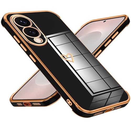 Keteen Handyhülle für Samsung Galaxy S25 Edge Hülle Cute Herz Muster Mädchen Galvanisierte Kameraschutz Weich TPU Silikon Schutzhülle Ultra Dünn Stoßfeste Hülle für Samsung Galaxy S25 Edge-Schwarz Keteen Handyhülle für Samsung Galaxy S25 Edge Hülle Cute Herz Muster Mädchen Galvanisierte Kameraschutz Weich TPU Silikon Schutzhülle Ultra Dünn Stoßfeste Hülle für Samsung Galaxy S25 Edge-Schwarz von Keteen