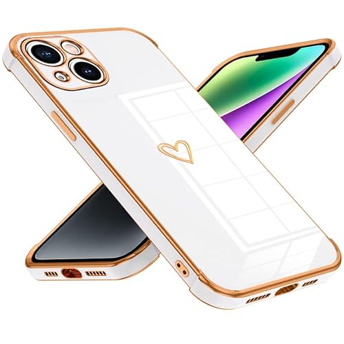 Keteen Handyhülle für iPhone 13 Hülle Cute Herz Muster Mädchen Galvanisierte Kameraschutz Weich TPU Silikon Schutzhülle Ultra Dünn Case Stoßfeste Hülle für iPhone 13, Weiß Keteen Handyhülle für iPhone 13 Hülle Cute Herz Muster Mädchen Galvanisierte Kameraschutz Weich TPU Silikon Schutzhülle Ultra Dünn Case Stoßfeste Hülle für iPhone 13, Weiß von Keteen