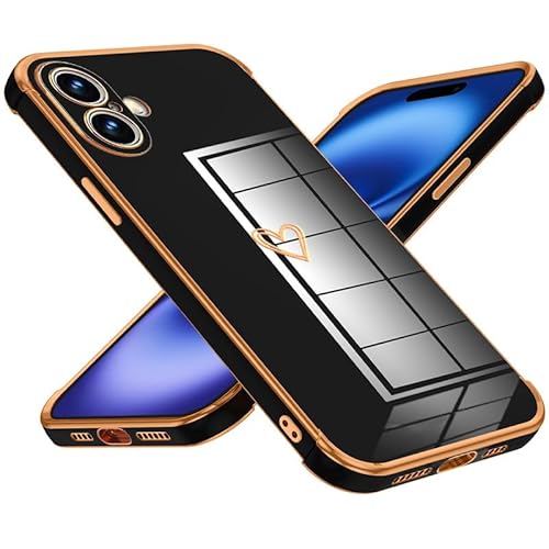 Keteen Handyhülle für iPhone 16 Hülle Cute Herz Muster Mädchen Galvanisierte Kameraschutz Weich TPU Silikon Schutzhülle Ultra Dünn Stoßfeste Hülle für iPhone 16-Schwarz Keteen Handyhülle für iPhone 16 Hülle Cute Herz Muster Mädchen Galvanisierte Kameraschutz Weich TPU Silikon Schutzhülle Ultra Dünn Stoßfeste Hülle für iPhone 16-Schwarz von Keteen