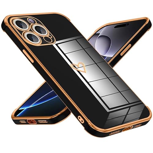 Keteen Handyhülle für iPhone 16 Pro Max Hülle Cute Herz Muster Mädchen Galvanisierte Kameraschutz Weich TPU Silikon Schutzhülle Ultra Dünn Stoßfeste Hülle für iPhone 16 Pro Max-Schwarz Keteen Handyhülle für iPhone 16 Pro Max Hülle Cute Herz Muster Mädchen Galvanisierte Kameraschutz Weich TPU Silikon Schutzhülle Ultra Dünn Stoßfeste Hülle für iPhone 16 Pro Max-Schwarz von Keteen