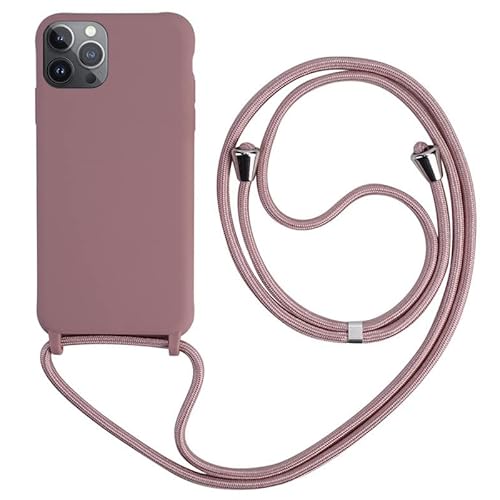 Keteen Handykette hülle für iPhone 15 Handyhülle mit Band Slim Silikon für iPhone 15 hülle mit Abnehmbar Kordel Stossfest Bumper Cover zum Umhängen Necklace Handyhülle für iPhone 15-Pink von Keteen