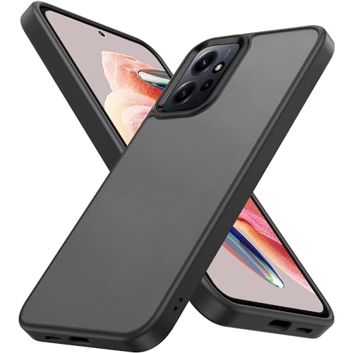 Keteen für Xiaomi Redmi Note 12 4G Hülle Matt Transluzent ​Hanyhülle Redmi Note 12 4G Hülle Ultra Dünn [Militärgeprüft] Anti-Gelb Anti-Fingerabdruck Stoßfeste Kratzfeste Hülle Redmi Note 12 4G-Schwarz von Keteen