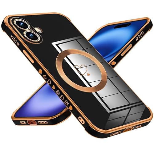Keteen für iPhone 16 Hülle für Magsafe, Magnetisch Handyhülle für iPhone 16 Dünne Flexible TPU Silikon Galvanisierte Stoßfeste Kratzfest Schutzhülle Case für iPhone 16, Schwarz Keteen für iPhone 16 Hülle für Magsafe, Magnetisch Handyhülle für iPhone 16 Dünne Flexible TPU Silikon Galvanisierte Stoßfeste Kratzfest Schutzhülle Case für iPhone 16, Schwarz von Keteen
