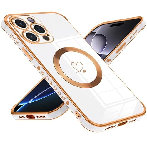 Keteen für iPhone 16 Pro Max Hülle für Magsafe, Magnetisch Handyhülle für iPhone 16 Pro Max Dünne Flexible TPU Silikon Galvanisierte Stoßfeste Kratzfest Schutzhülle Case für iPhone 16 Pro Max, White Keteen für iPhone 16 Pro Max Hülle für Magsafe, Magnetisch Handyhülle für iPhone 16 Pro Max Dünne Flexible TPU Silikon Galvanisierte Stoßfeste Kratzfest Schutzhülle Case für iPhone 16 Pro Max, White von Keteen