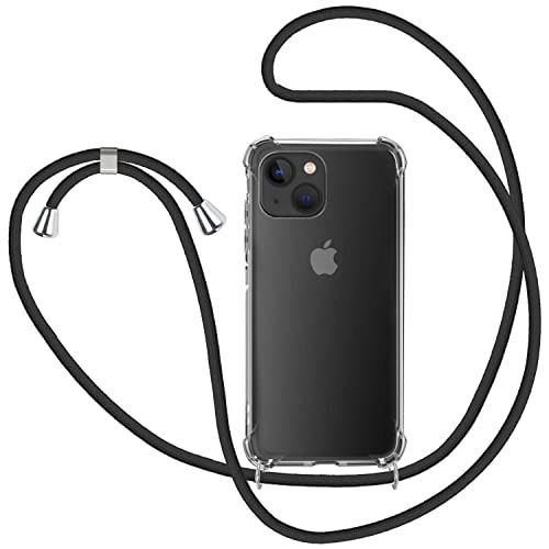 Handykette Hülle für iPhone 14 Hülle mit Band, Transparent Silikon Handyhülle mit Kette zum Umhängen Schutzhülle, Schwarz Handykette Hülle für iPhone 14 Hülle mit Band, Transparent Silikon Handyhülle mit Kette zum Umhängen Schutzhülle, Schwarz von KetteTech