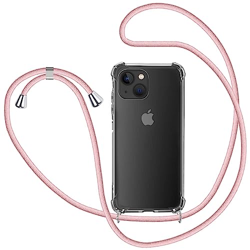 Handykette für iPhone 14 Hülle mit Band, Transparent Silikon Handyhülle mit Kette zum Umhängen Schutzhülle, Rosé-Gold Handykette für iPhone 14 Hülle mit Band, Transparent Silikon Handyhülle mit Kette zum Umhängen Schutzhülle, Rosé-Gold von KetteTech