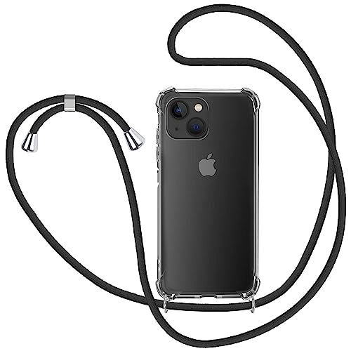 Handykette für iPhone 14 Plus Hülle mit Band, Transparent Silikon Handyhülle mit Kette zum Umhängen Schutzhülle, Schwarz Handykette für iPhone 14 Plus Hülle mit Band, Transparent Silikon Handyhülle mit Kette zum Umhängen Schutzhülle, Schwarz von KetteTech