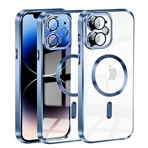 KetteTech Handyhülle für iPhone 11 Hülle Compatible with Magsafe Clear Magnetische [Kameraschutz Eingebaut][Werde Niemals Gelb] Stoßfest Schutzhülle Transparent für iPhone 11 Case, Blue von KetteTech