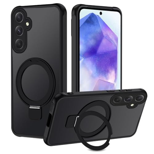 Magnetisch Handyhülle für Samsung Galaxy A55 5G Hülle mit Unsichtbar Ständer【Nicht Kompatibel mit MagSafe】,Stoßfest Kratzfeste Transluzente Schutzhülle Cover, Matt Schwarz Magnetisch Handyhülle für Samsung Galaxy A55 5G Hülle mit Unsichtbar Ständer【Nicht Kompatibel mit MagSafe】,Stoßfest Kratzfeste Transluzente Schutzhülle Cover, Matt Schwarz von KetteTech