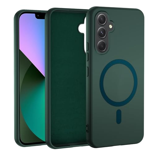 Magnetisch Hülle für Samsung Galaxy A54 5G, Liquid Silikon Handyhülle mit Magnet, Kratzfeste und Stoßfeste Schutzhülle (Dunkel Grün) von KetteTech