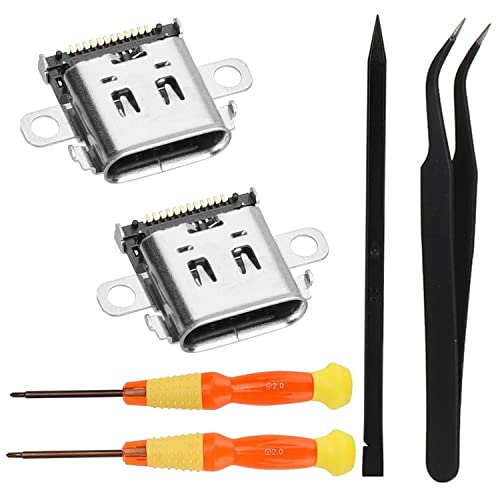 2 Stücke Ladebuchse für Nintendo Switch Ladeanschluss USB Typ-C Ladegerät Buchse Anschluss Ersatz für Schalter mit 2 x Schraubendreher, 1x Pinzette, 1x Pry für Nintendo Switch 2 Stücke Ladebuchse für Nintendo Switch Ladeanschluss USB Typ-C Ladegerät Buchse Anschluss Ersatz für Schalter mit 2 x Schraubendreher, 1x Pinzette, 1x Pry für Nintendo Switch von Kettion