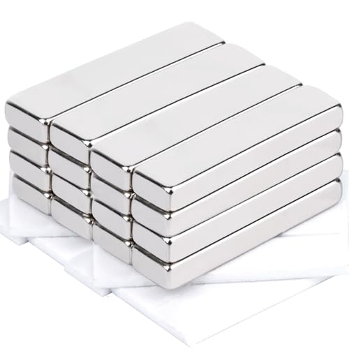 16 Stück Magnete Stark Groß, 40x10x5mm Neodym Magnete Extra Stark Flach Starke Magnete Selbstklebend Stark Magneten für Magnettafel Küchenschrank Rechteckige Kühlschrank Magnet von Keukenket