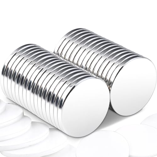 30 Stück Neodym Magnete Extra Stark 20x2mm,Magnete Stark für Magnettafel, selbstklebend Magnet Klein Rund mit Doppelseitigem Klebstoff für Whiteboard Küche, Basteln, Büro von Keukenket