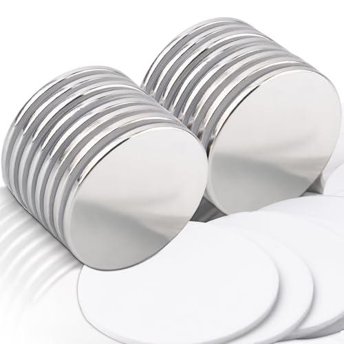 30x2MM Neodym Magnete Extra Stark mit Selbstklebend, 16 Stück Magnete Stark Großer Magnete Klebemagnete, Runde Starke Magnete für Kühlschrank Magnettafel Whiteboard Fotos Küche Lager Büro Basteln von Keukenket