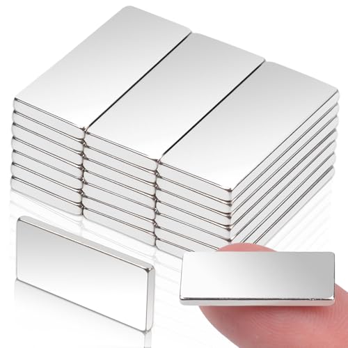 Keukenket 44 Stück Neodym Magnete Extra Stark,20x8x1.5mm Rechteckig Magnete Magnete Stark für Whiteboard,Magnete Selbstklebend Stark Stark Seltenerdmagnete für Magnettafel, Küchenschrank, Magnetboard von Keukenket